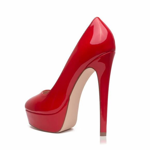 Elisabet Tang Women's Platform High Heels Pumps Shoes Peep Toe 5.5 Inch Stilett - Picture 7 of 8